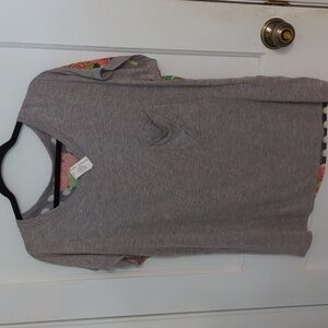 Elodie Sz L Grey Front with Pocket Floral with Dots in Back NWT
